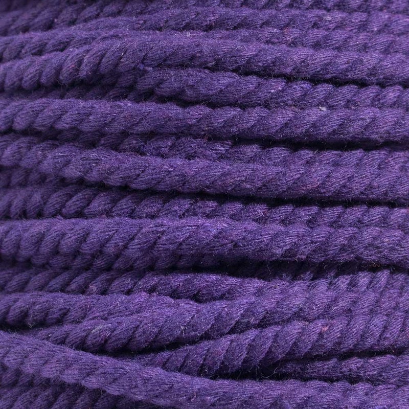 Craft County Super Soft 3 Strand Twisted Cotton Rope (Purple, 1/4 Inch x 10 Feet) - Image 1
